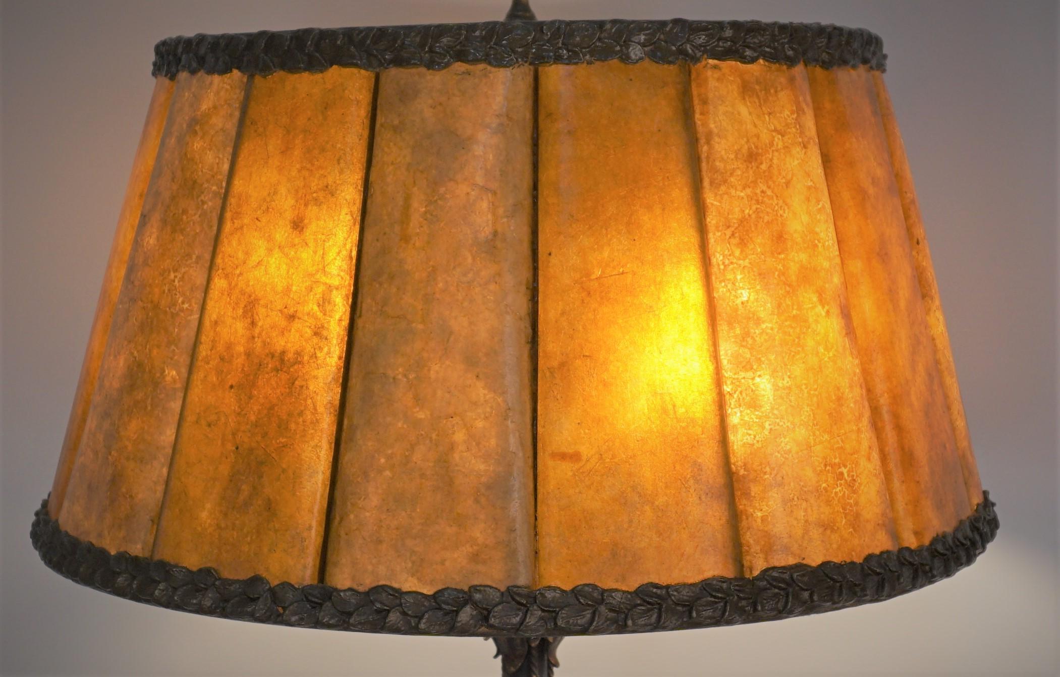 American 1920s Floor Lamp with Original Mica Shade 3