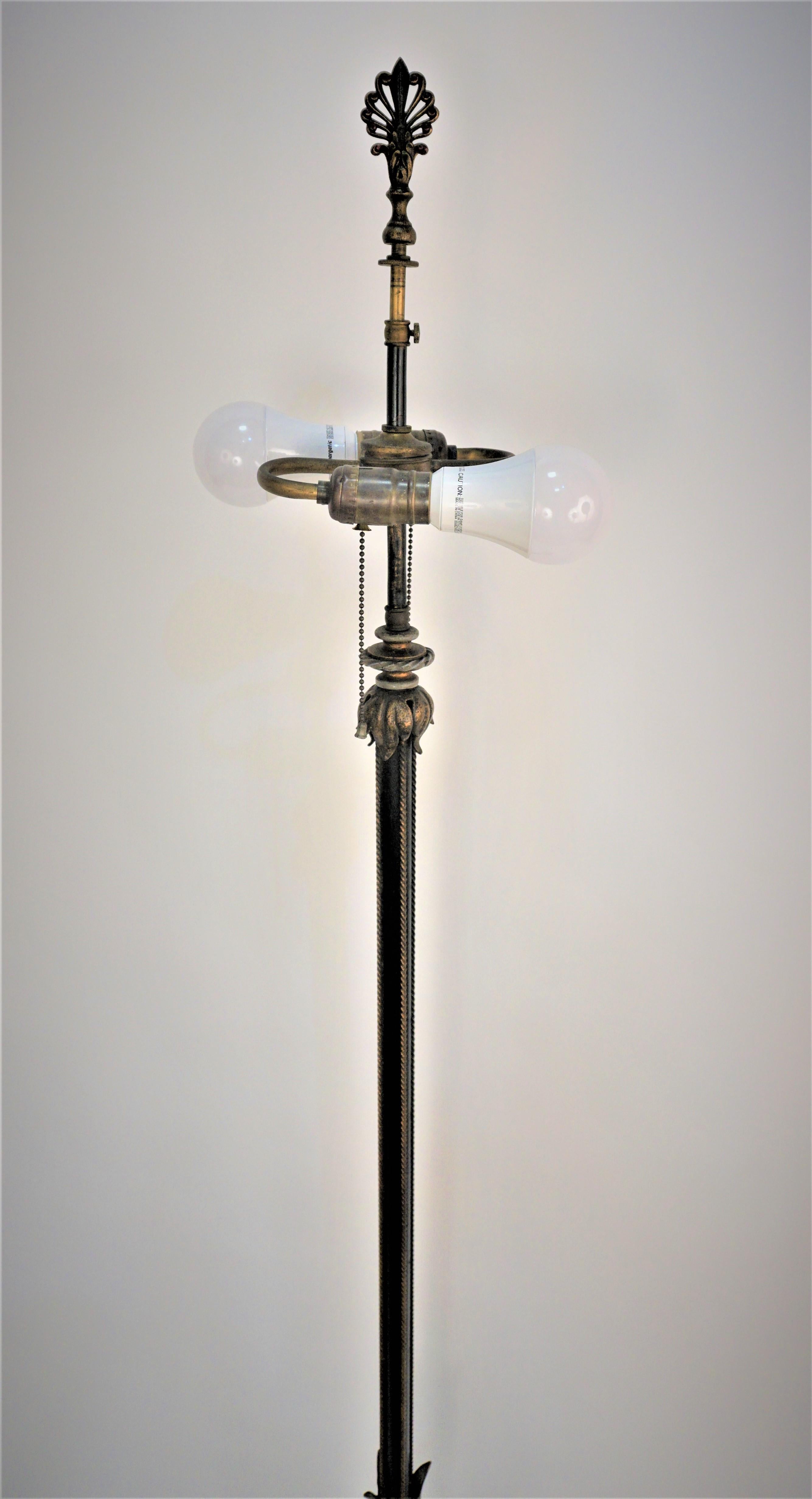 American 1920s Floor Lamp with Original Mica Shade 4