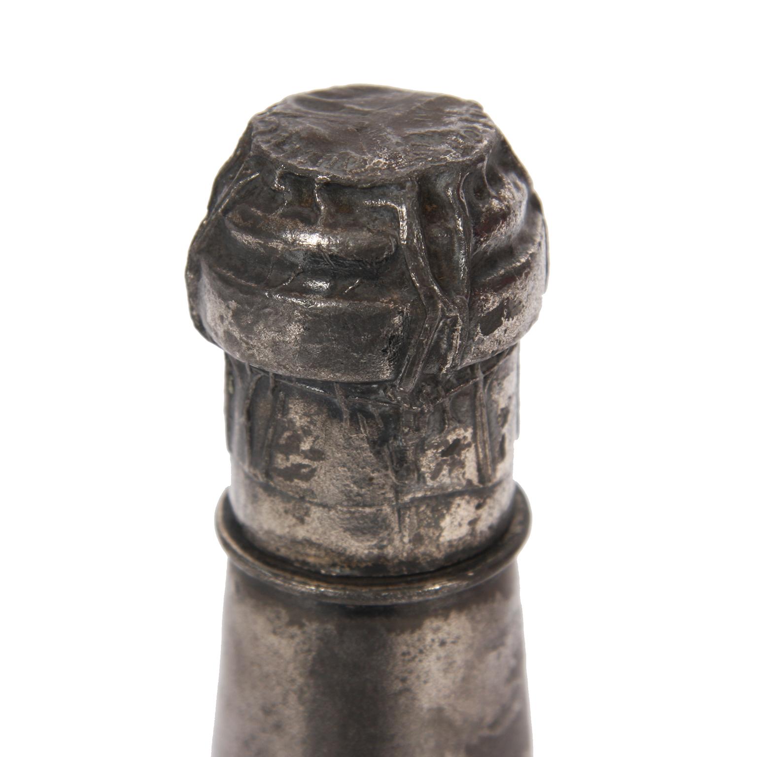 Early 20th Century American 1920s Silver Champagne Bottle Cigar Holder, Pairpoint MFG CO For Sale