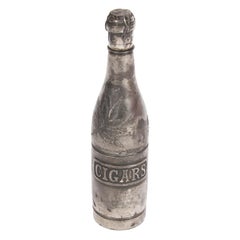 American 1920s Silver Champagne Bottle Cigar Holder, Pairpoint MFG CO