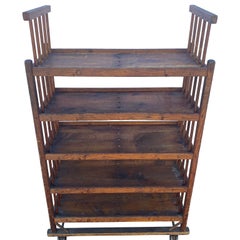 American 1930s Wooden Bread Rack Or Cart