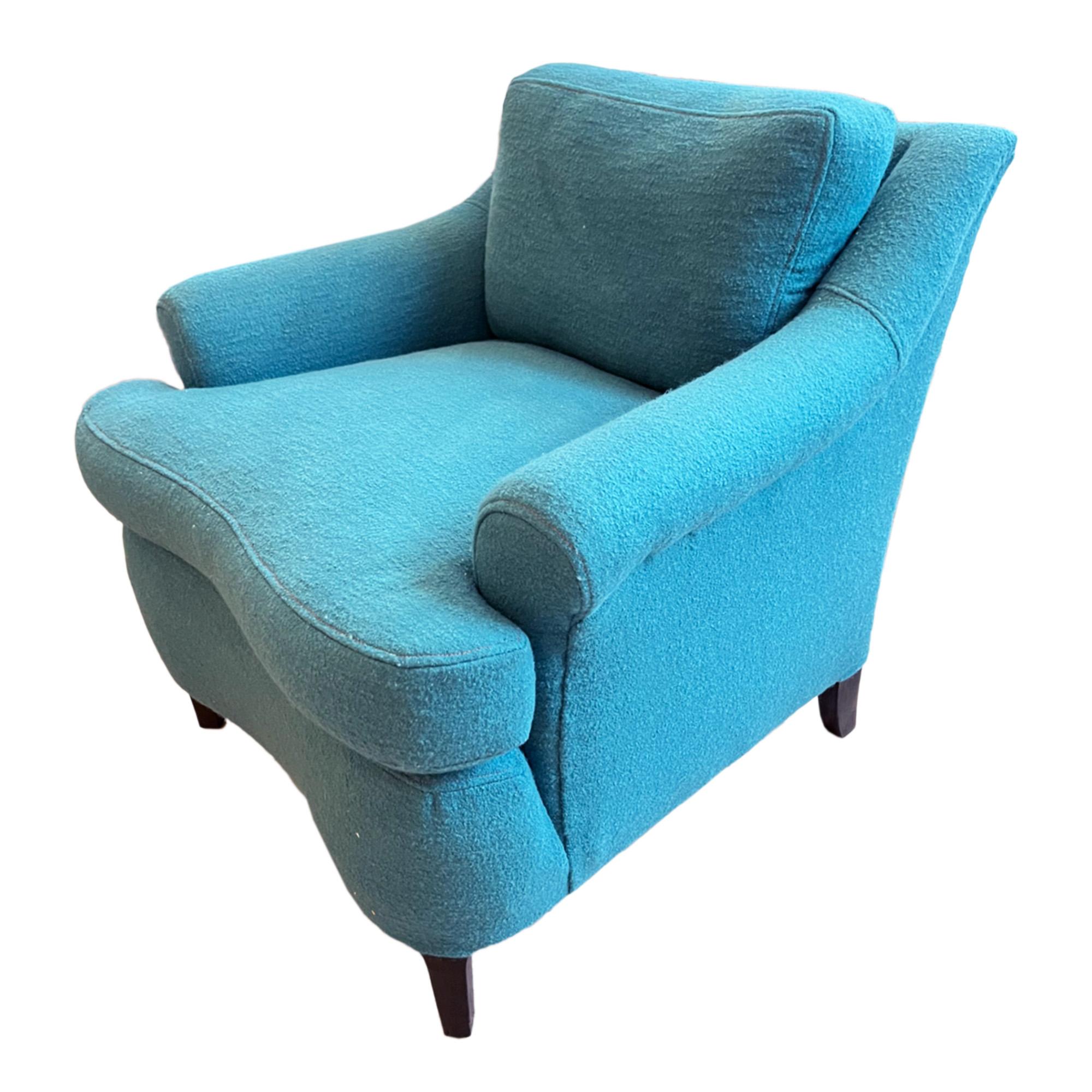 Hand-Crafted American 1950s Armchair with New Upholstery For Sale