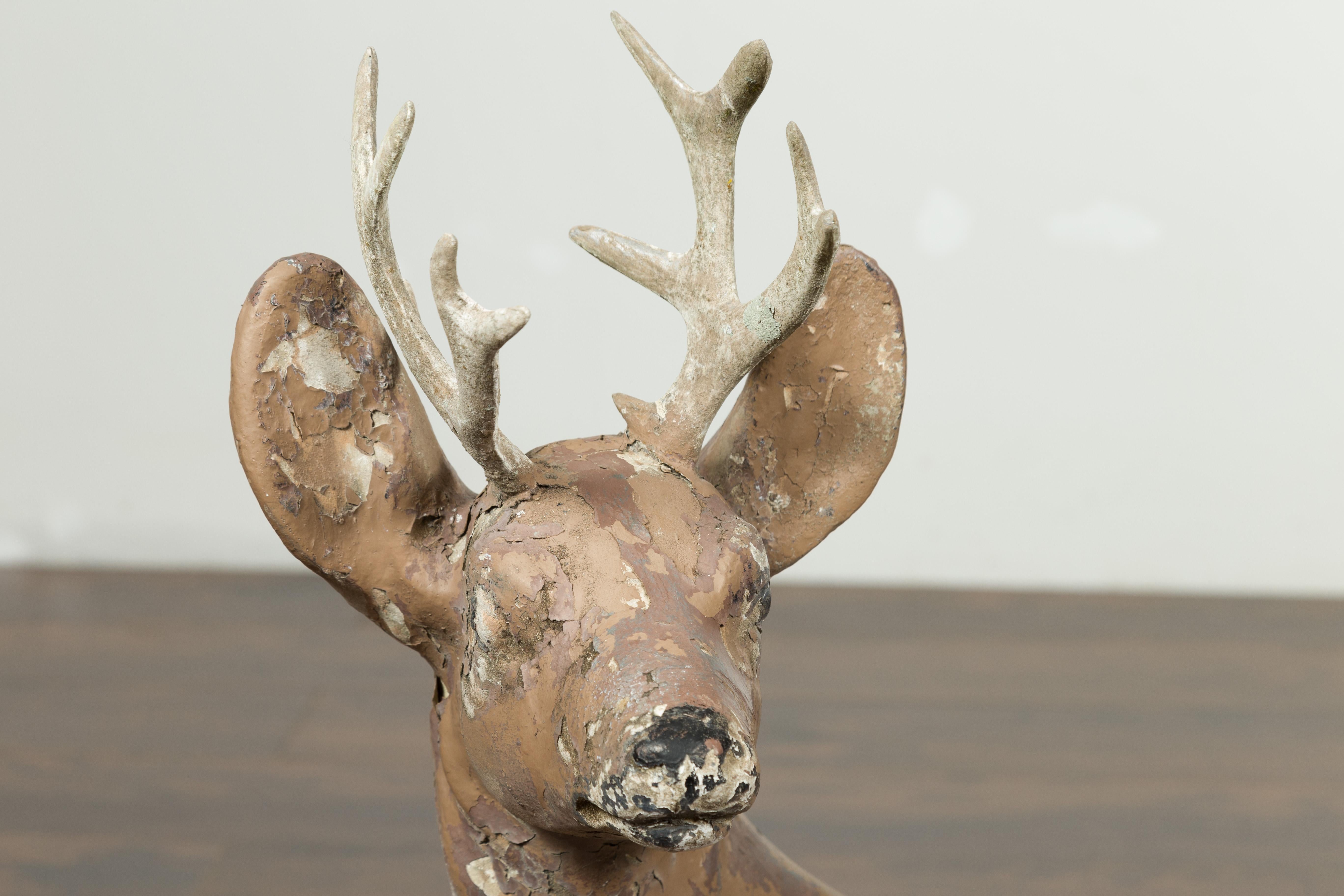 concrete deer statues