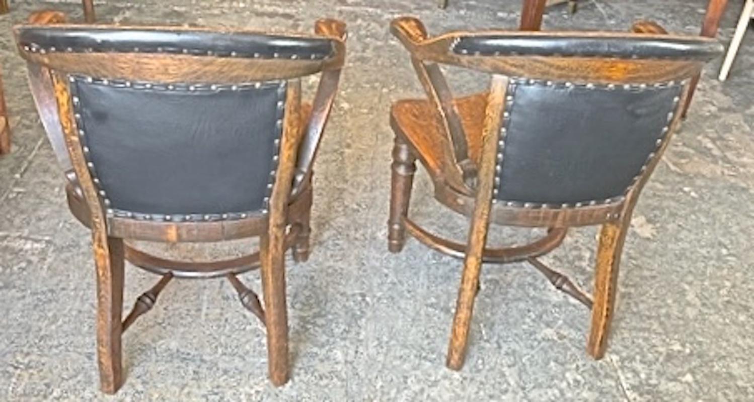 American 1950s Games Table with 4 Matching Armchairs with Leather Backs 6