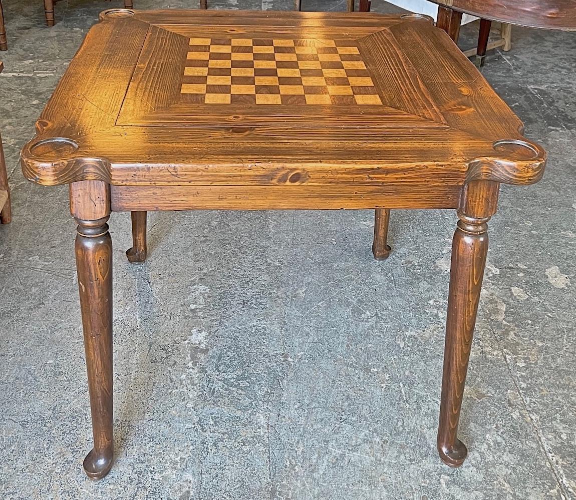 American 1950s Games Table with 4 Matching Armchairs with Leather Backs 3