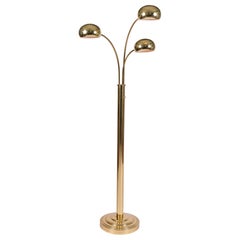American 1970s Brass Directional Arched Floor Lamp