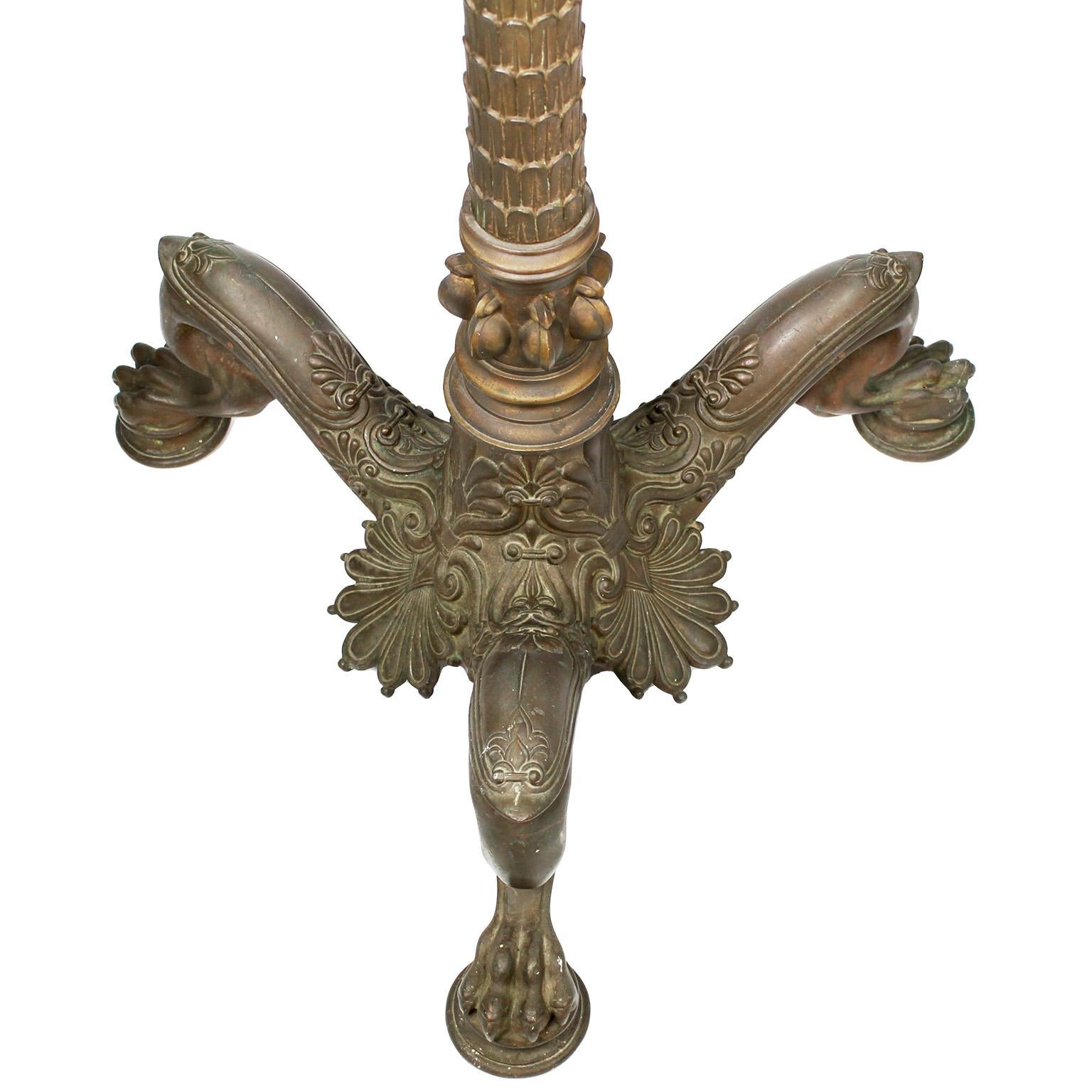 Pompeiian Style 19th-20th Century Bronze Tripod Torchere, Attr. E.F. Caldwell In Good Condition For Sale In Los Angeles, CA