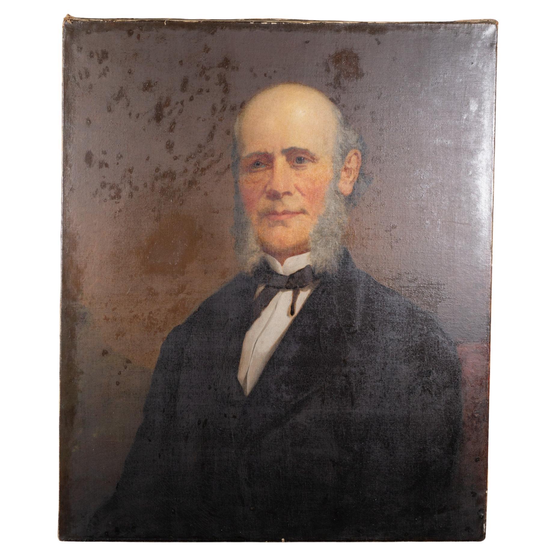 American 19th c. Oil Portrait of a Gentleman, c.1800s For Sale