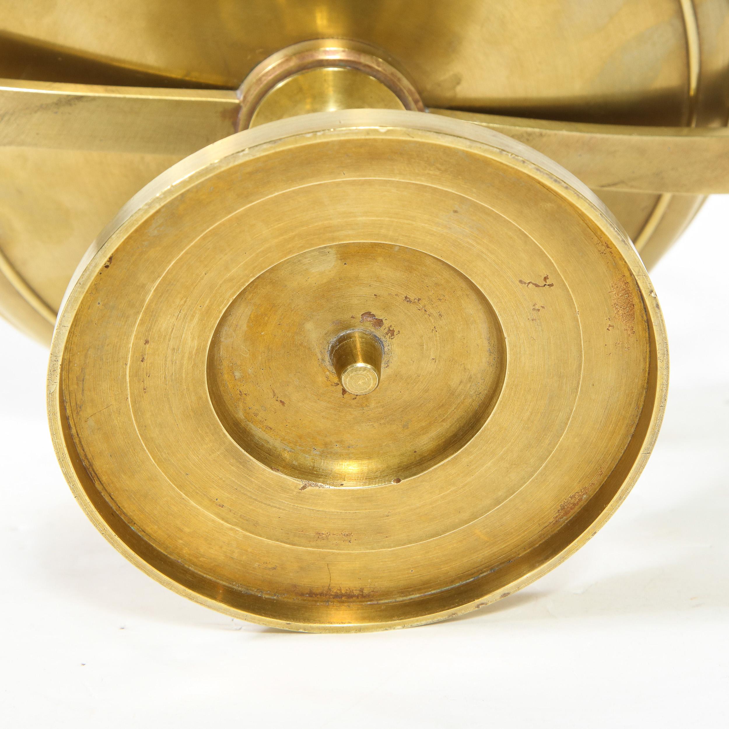 American 19th Century Brass Victorian Age Neoclassical Figurative Tazza 8