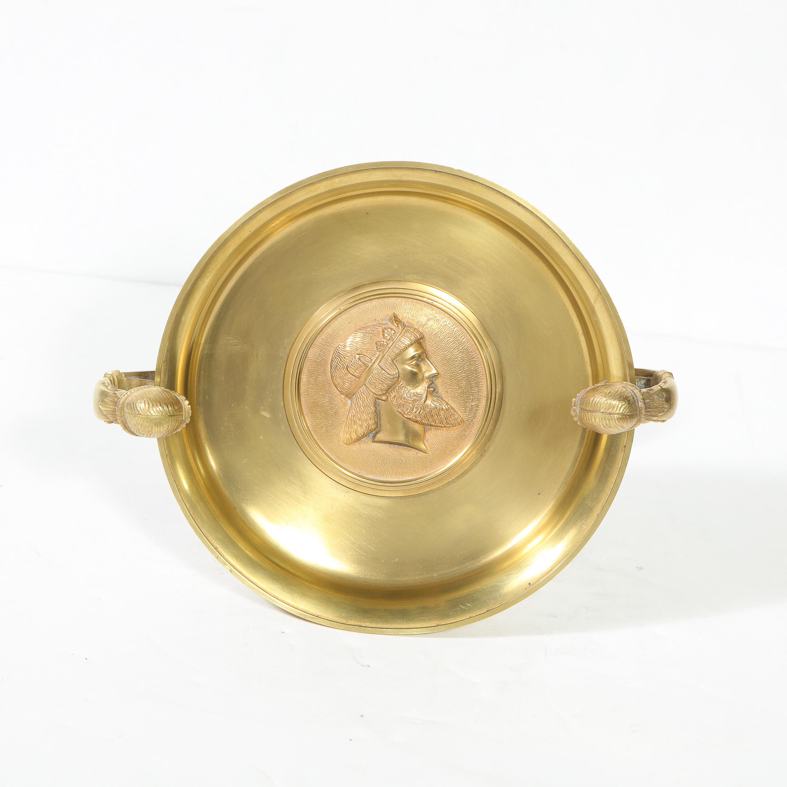 American 19th Century Brass Victorian Age Neoclassical Figurative Tazza 9