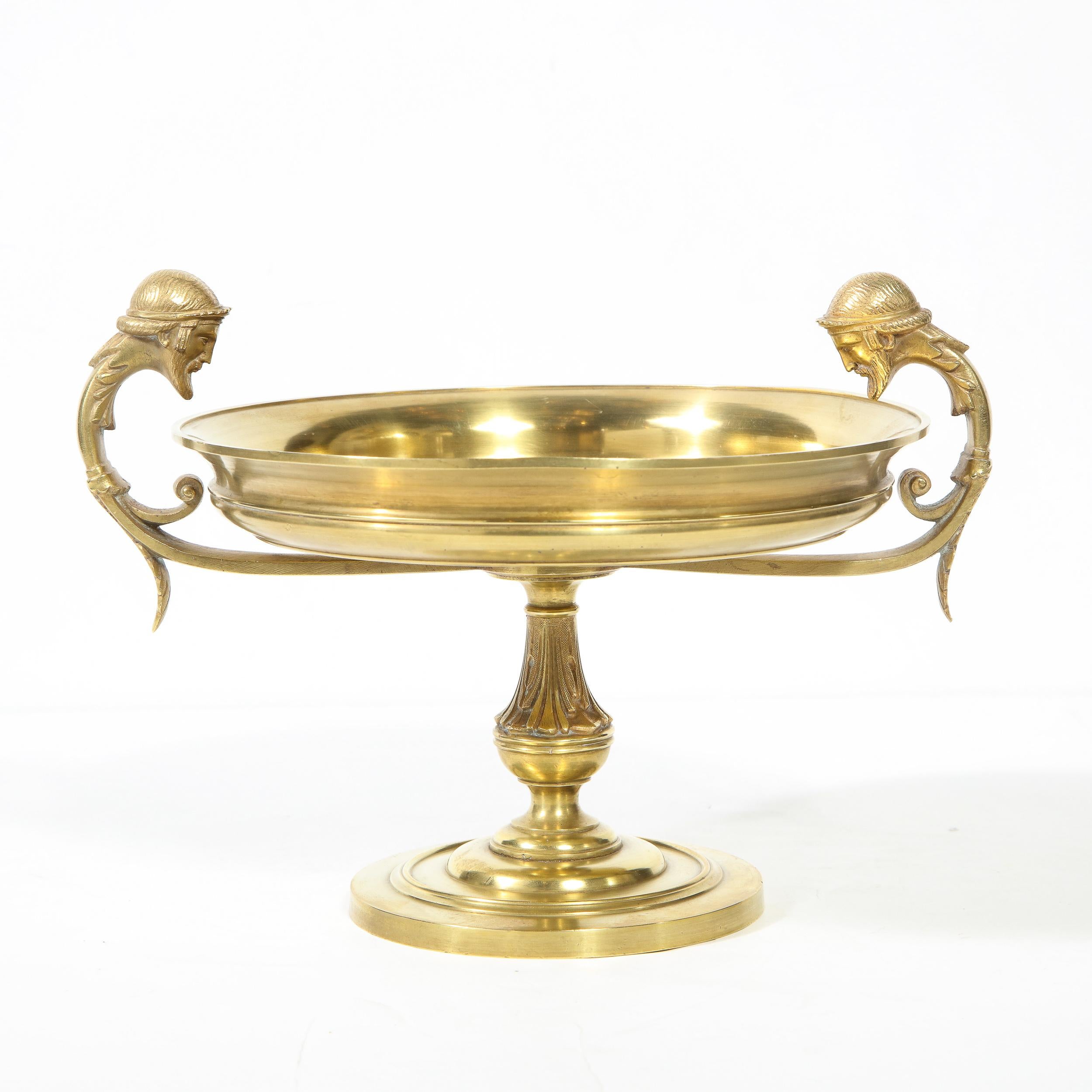 American 19th Century Brass Victorian Age Neoclassical Figurative Tazza In Good Condition In New York, NY