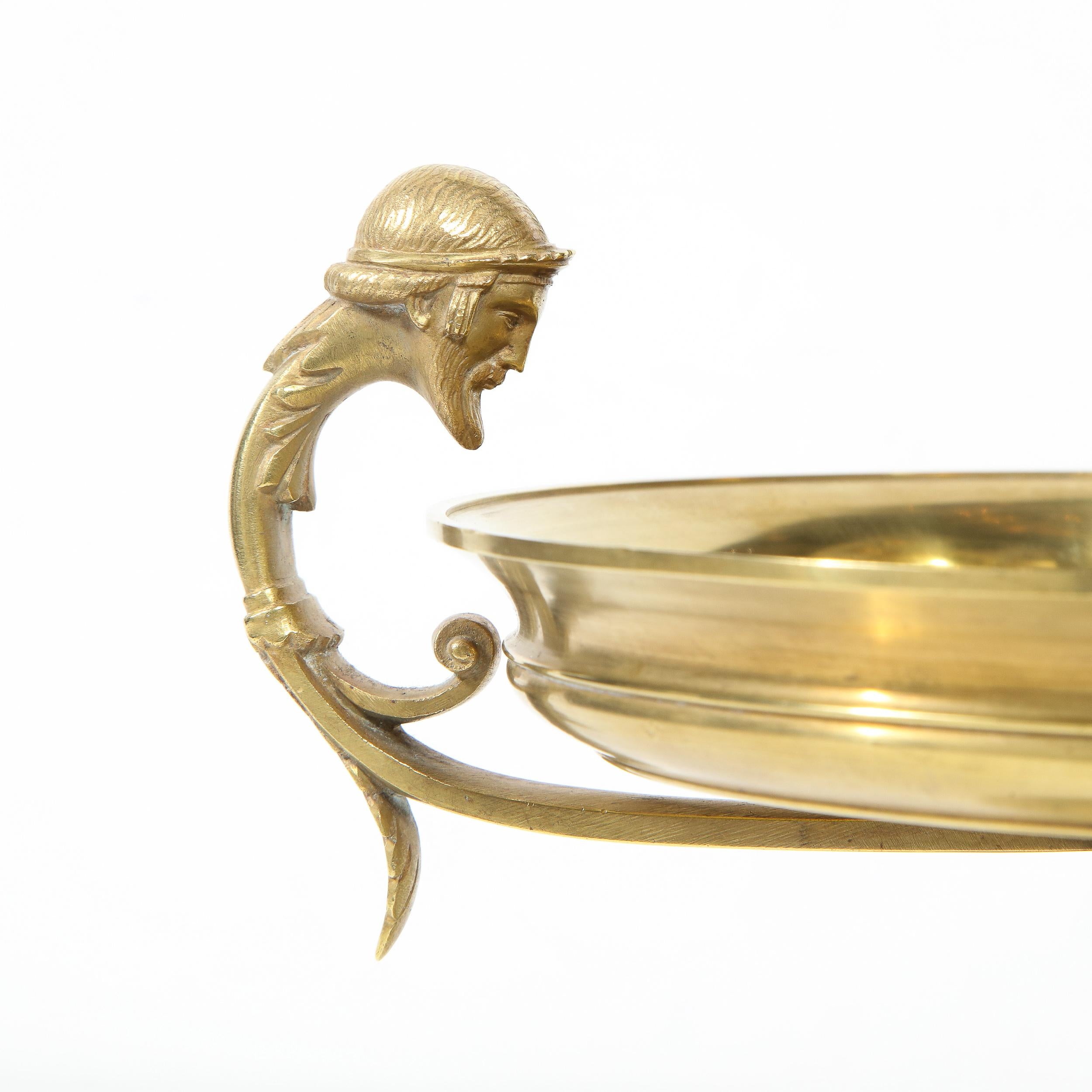 American 19th Century Brass Victorian Age Neoclassical Figurative Tazza 1