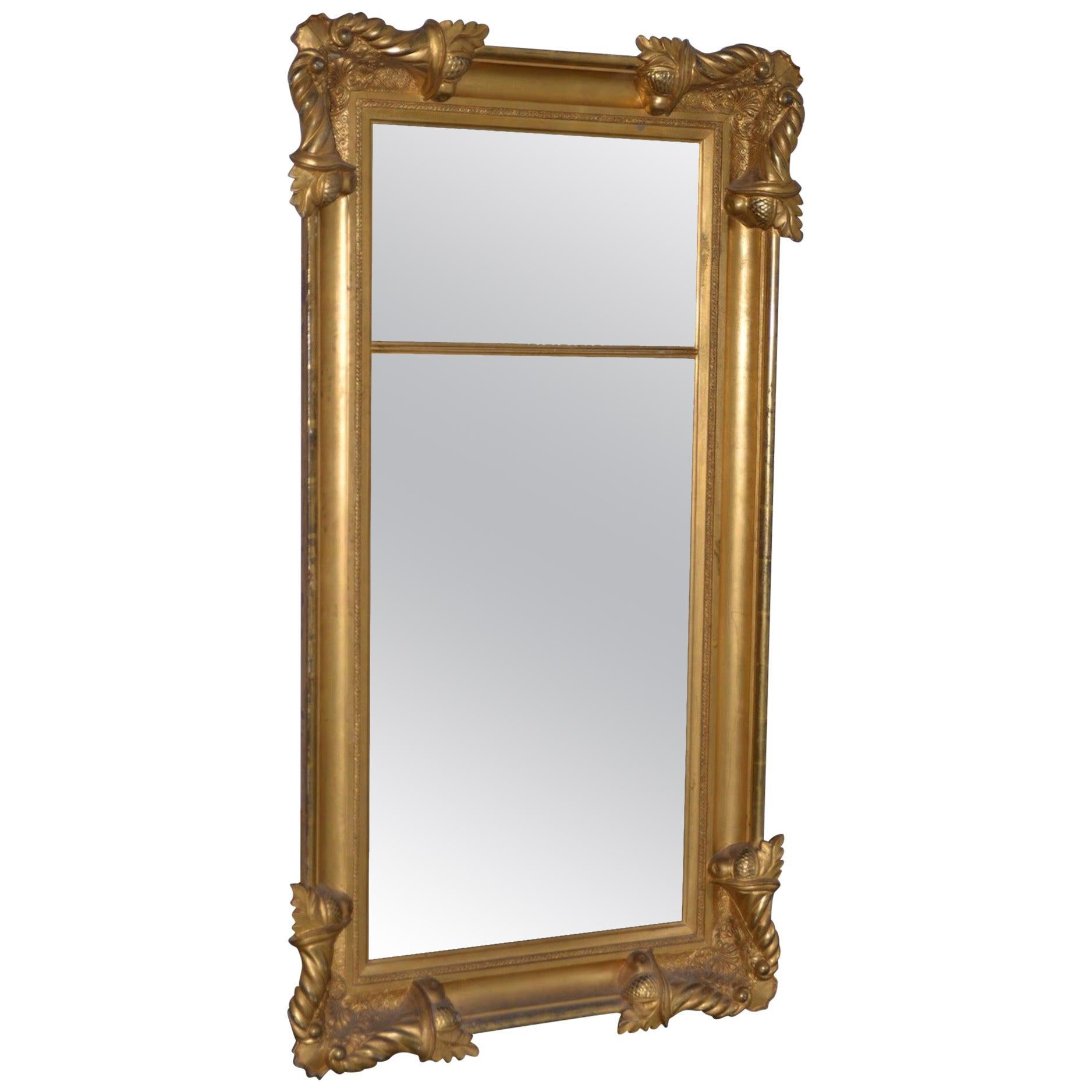 American 19th Century Carved and Gilded Full Length Mirror, circa 1890s