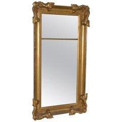 Antique American 19th Century Carved and Gilded Full Length Mirror, circa 1890s
