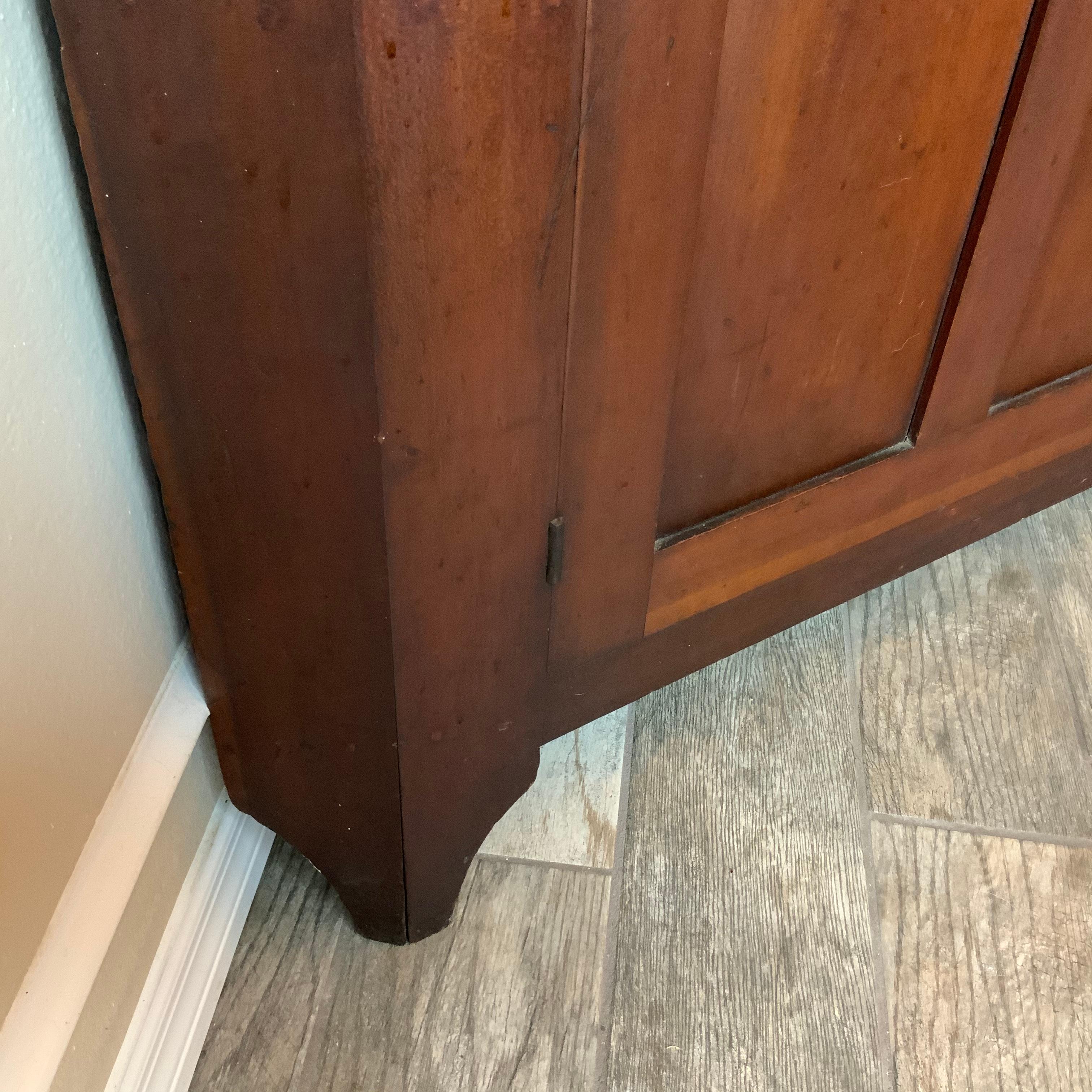 American 19th Century Cherry 2 Part Corner Cupboard 2