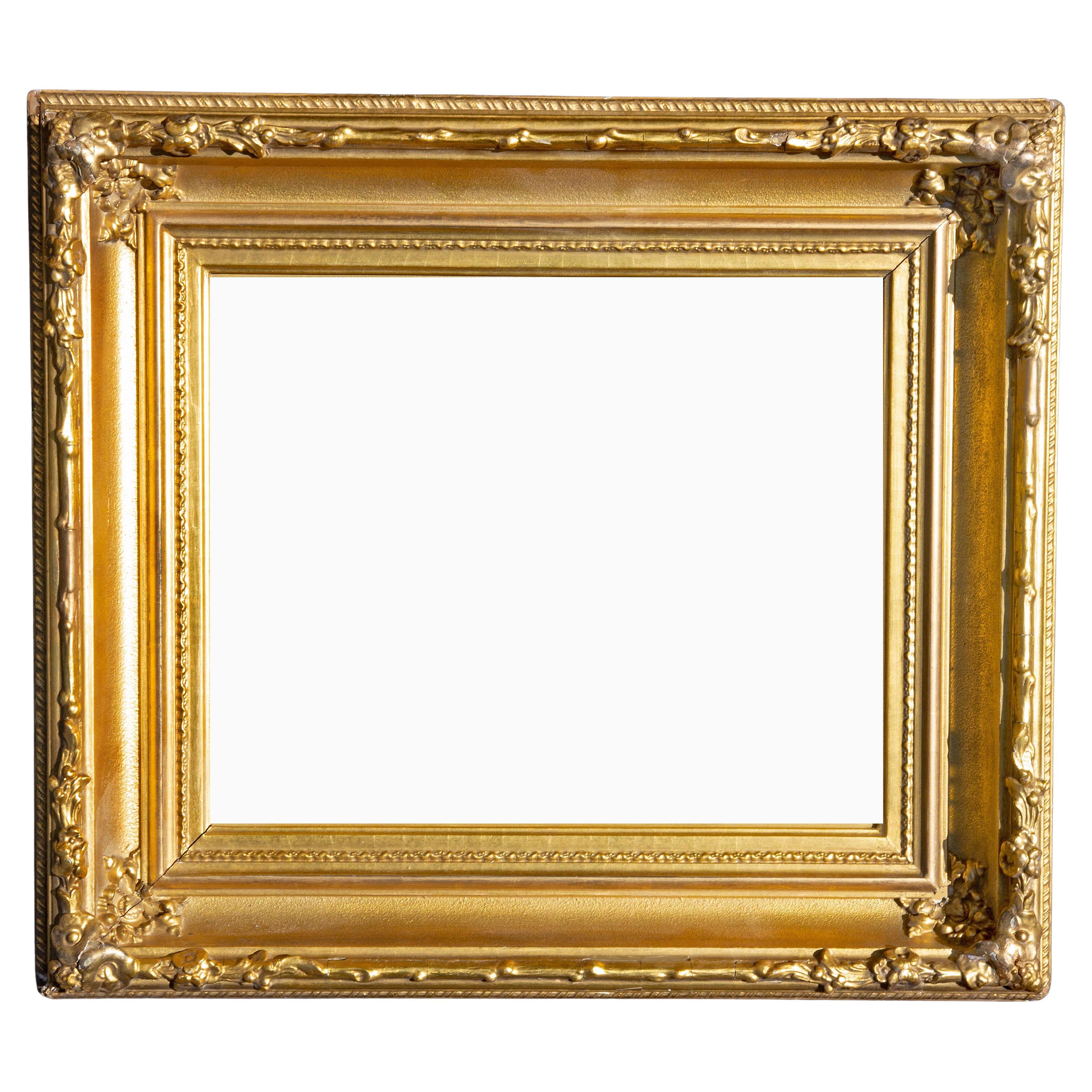 Marco abombado americano del siglo XIX. Dorado dorado original Estadounidense en venta