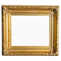 Antique American 19th Century Coved Picture Frame. Original Gold Gilding