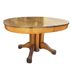 American 19th Century Empire/Mission Tiger Oak Dining Table