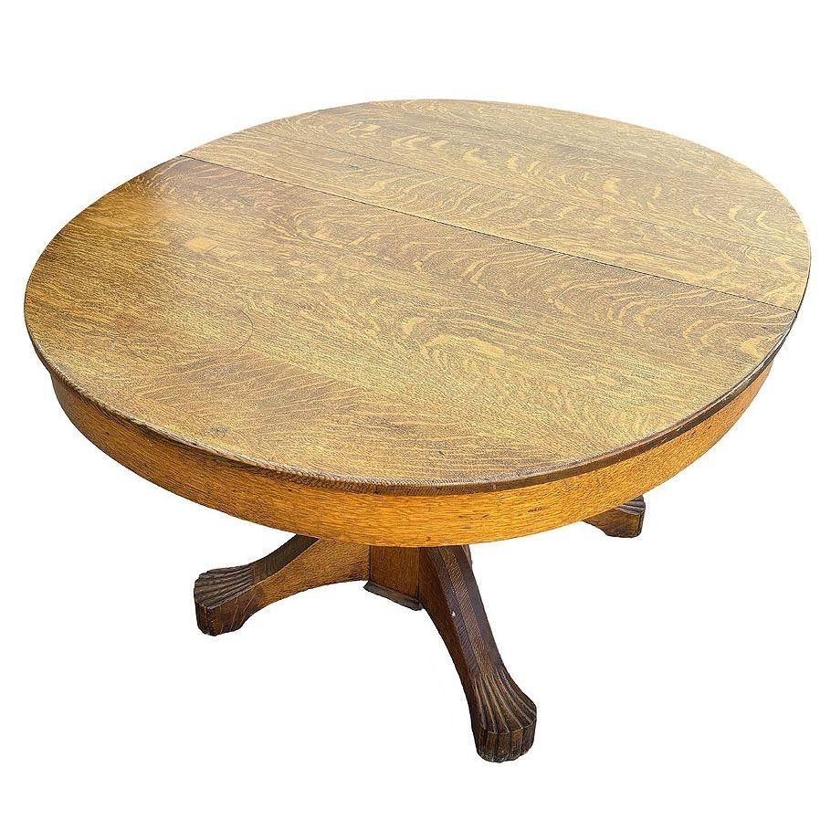 tiger oak pedestal table