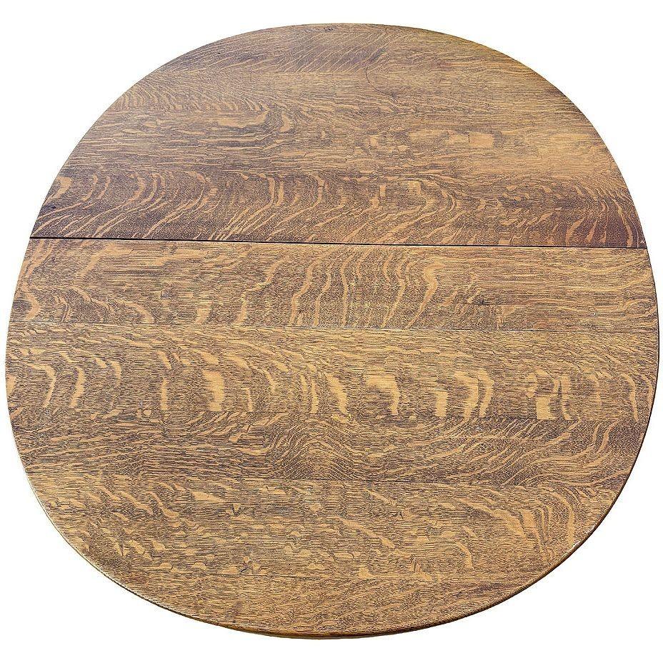 American 19th Century Empire/Mission Tiger Oak Dining Table In Excellent Condition In Van Nuys, CA