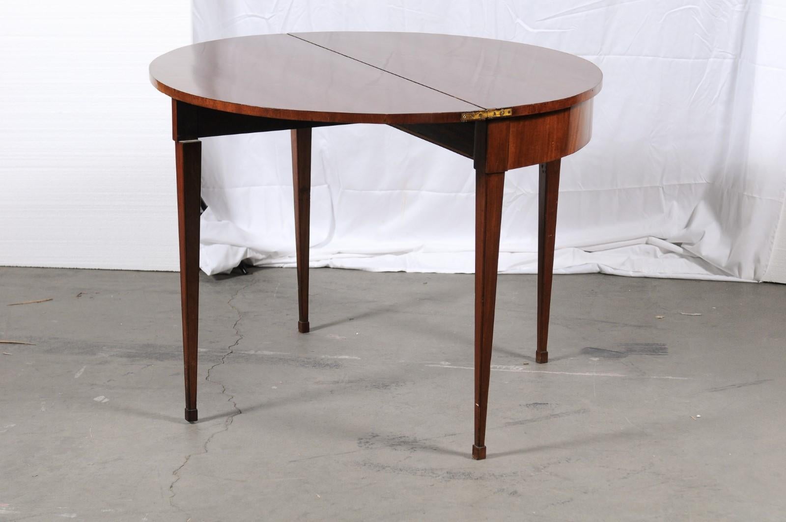 American 19th Century Federal Demi-Lune Card Table 6