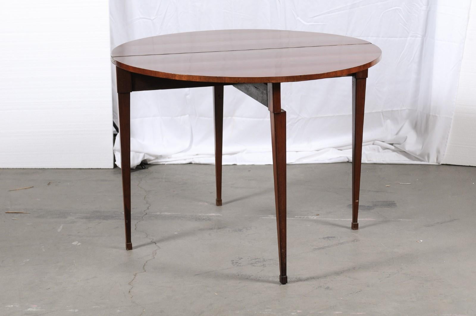 American 19th Century Federal Demi-Lune Card Table 7