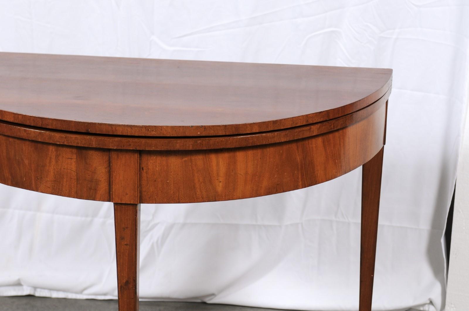 Wood American 19th Century Federal Demi-Lune Card Table