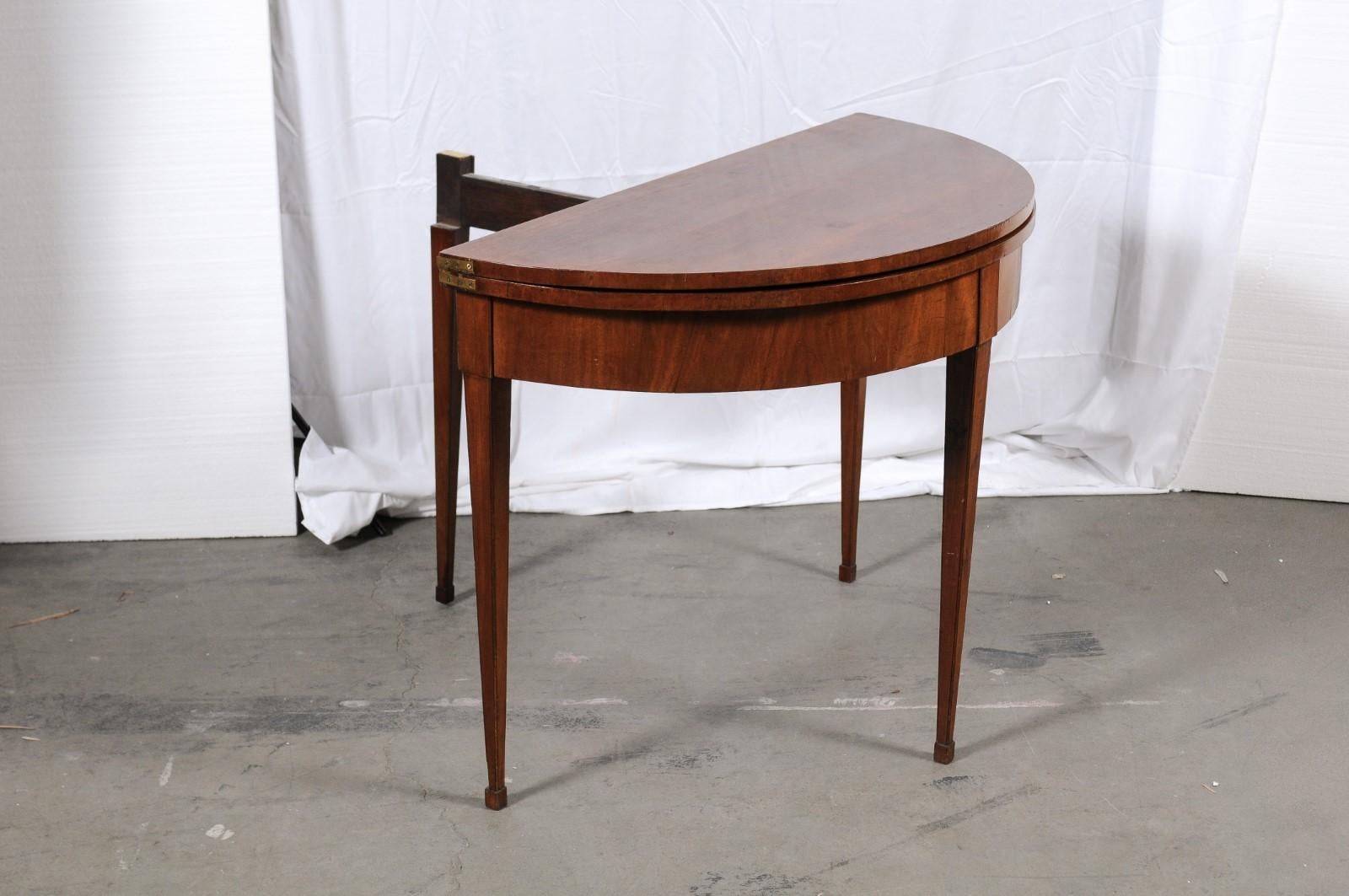 American 19th Century Federal Demi-Lune Card Table 3