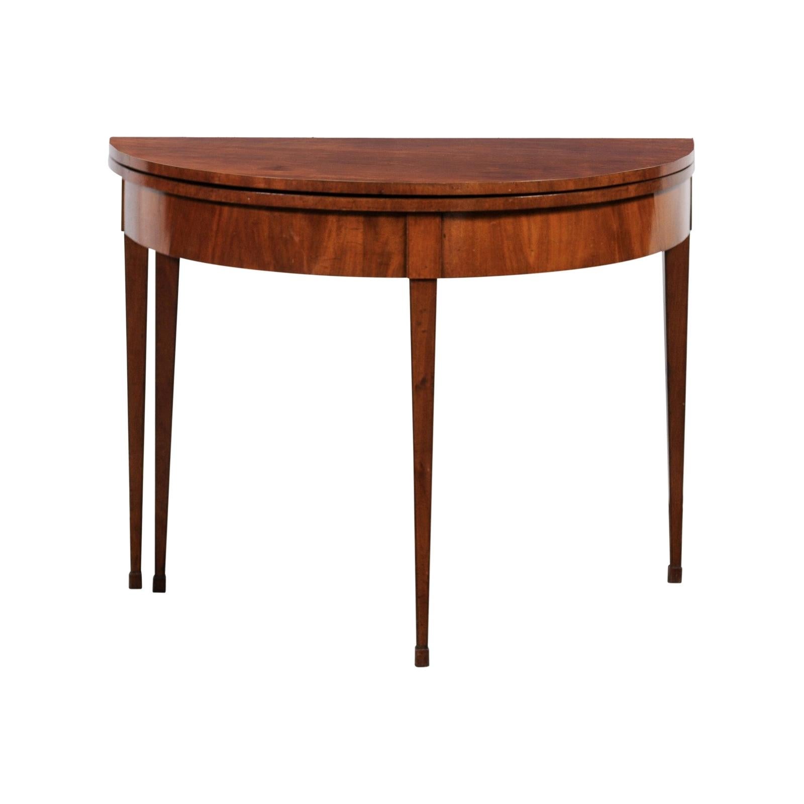 American 19th Century Federal Demi-Lune Card Table