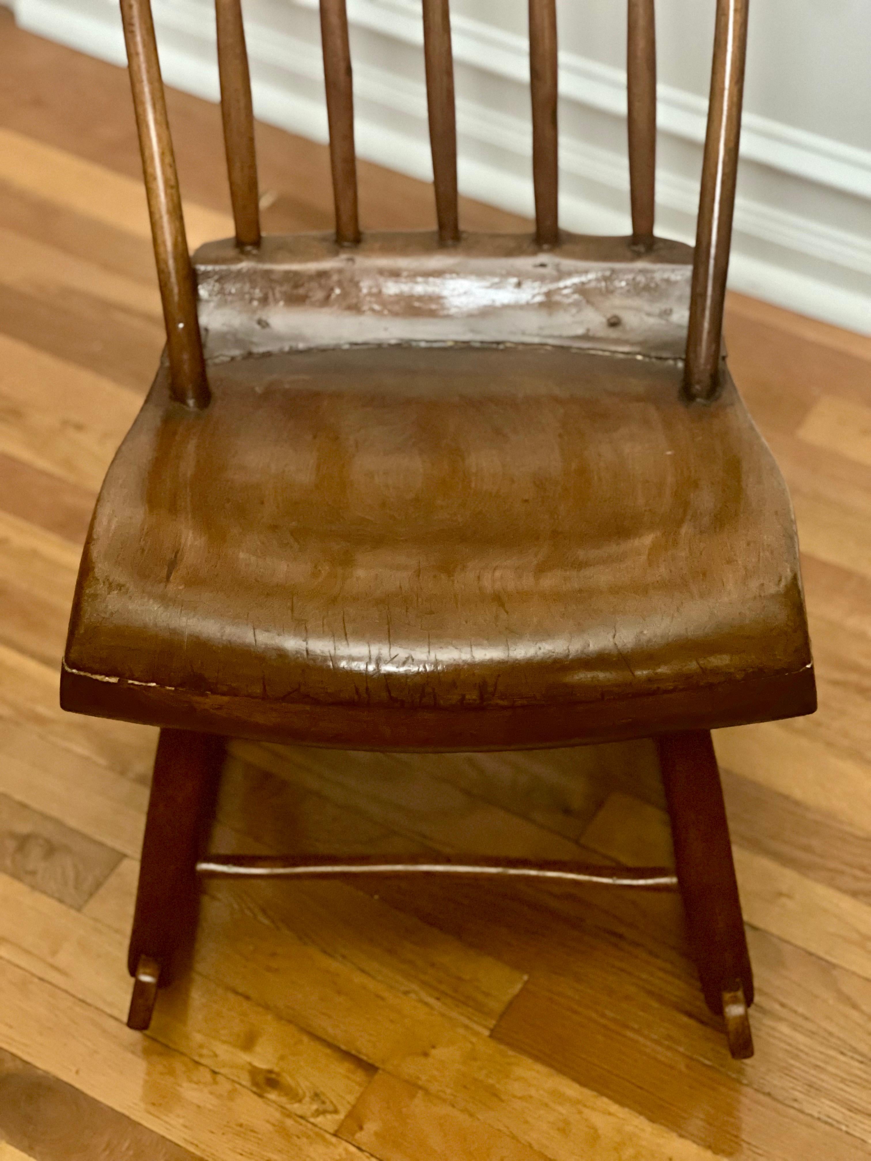 American 19th Century Handcrafted Child's Boston Rocker For Sale 4