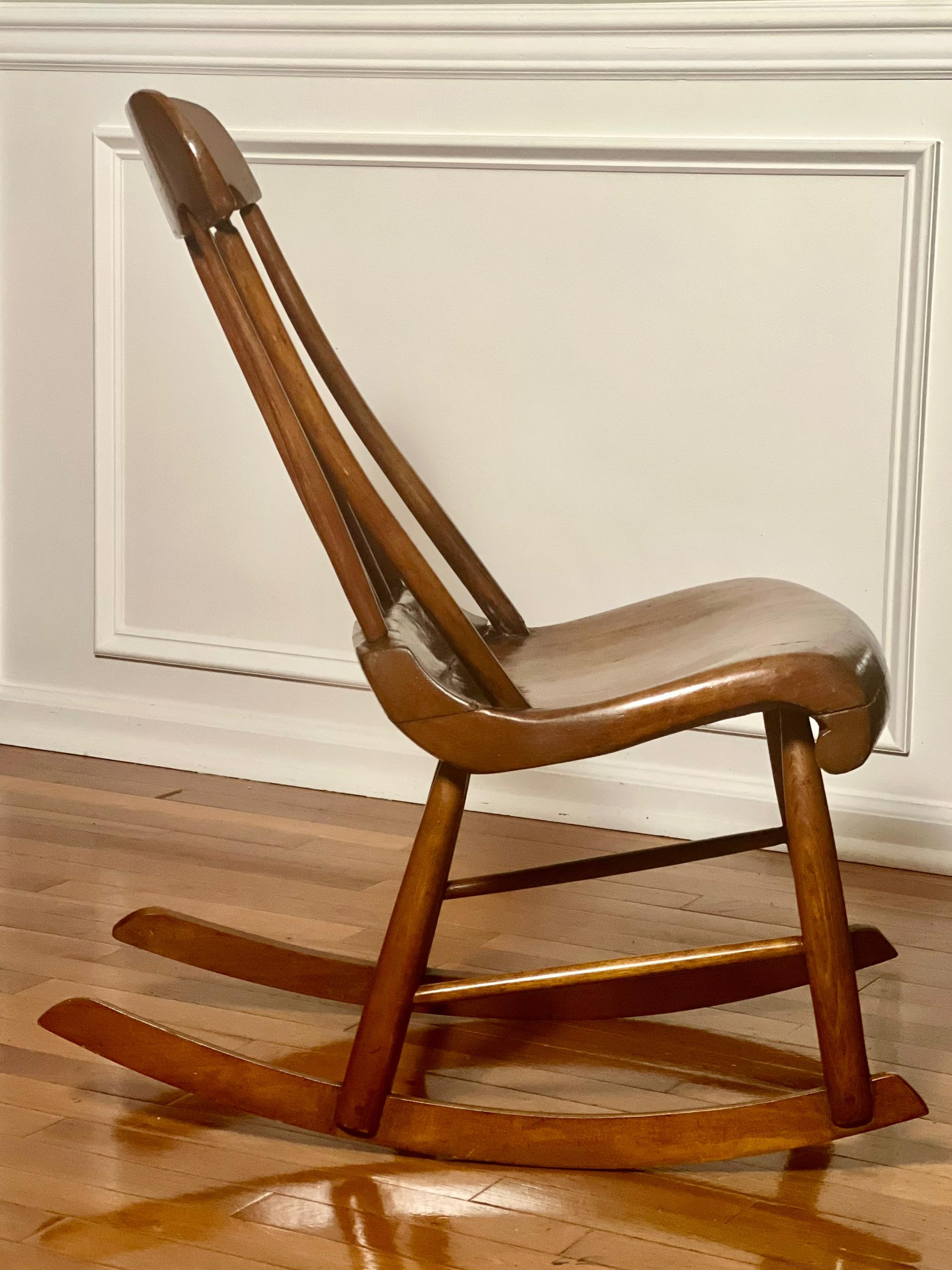 Wood American 19th Century Handcrafted Child's Boston Rocker For Sale