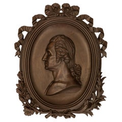 American 19th Century Louis XVI St. Patinated Bronze Plaque Of George Washington