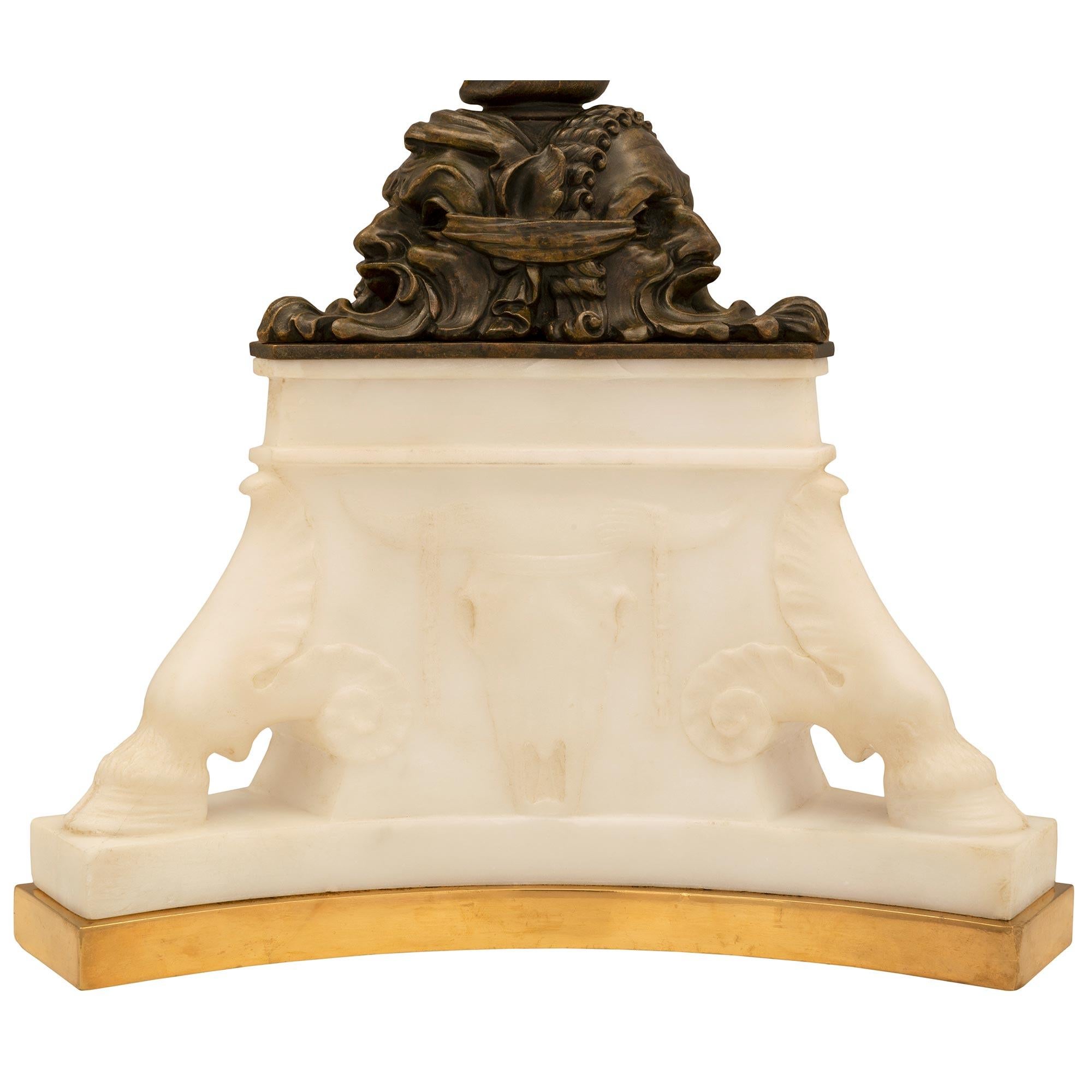 American 19th Century Neo-Classical St. Bronze and Marble Lamp Signed Caldwell For Sale 4