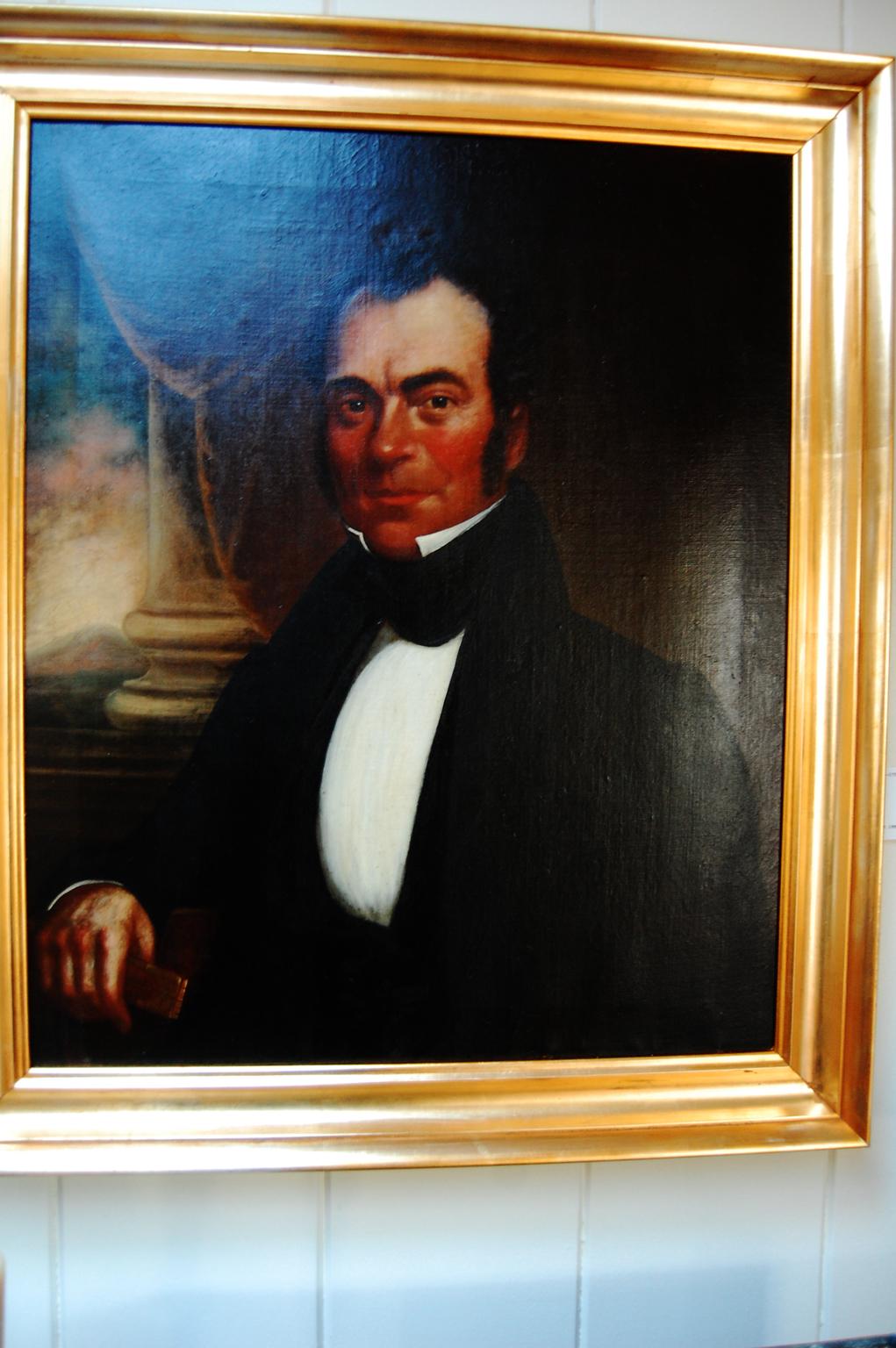 Américain Portrait original d'Edward W. Blaisdell, huile sur toile amricaine du XIXe sicle en vente