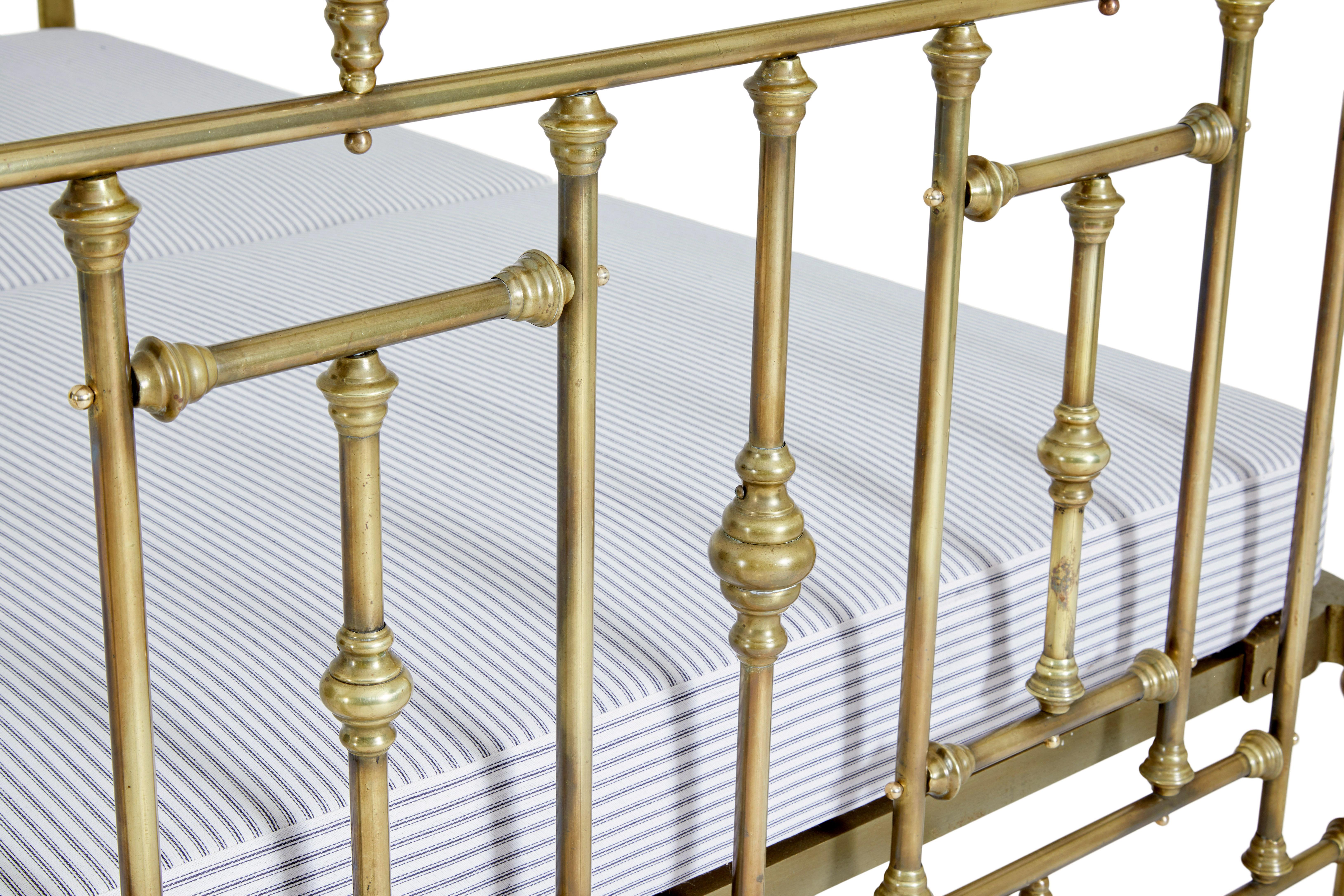 American 19th Century Ornate Brass Double Bed For Sale 2