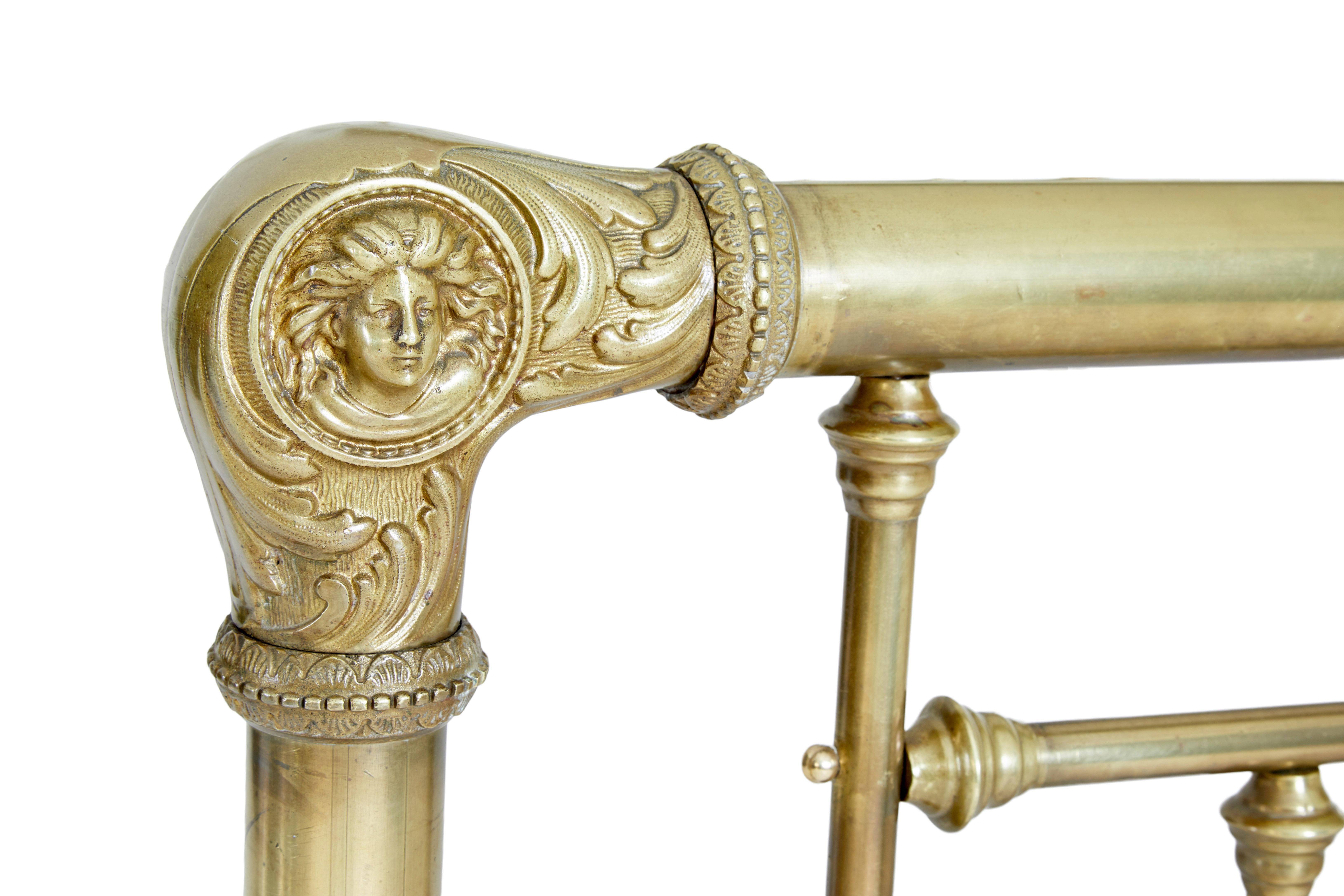 Brass American 19th century ornate brass double bed