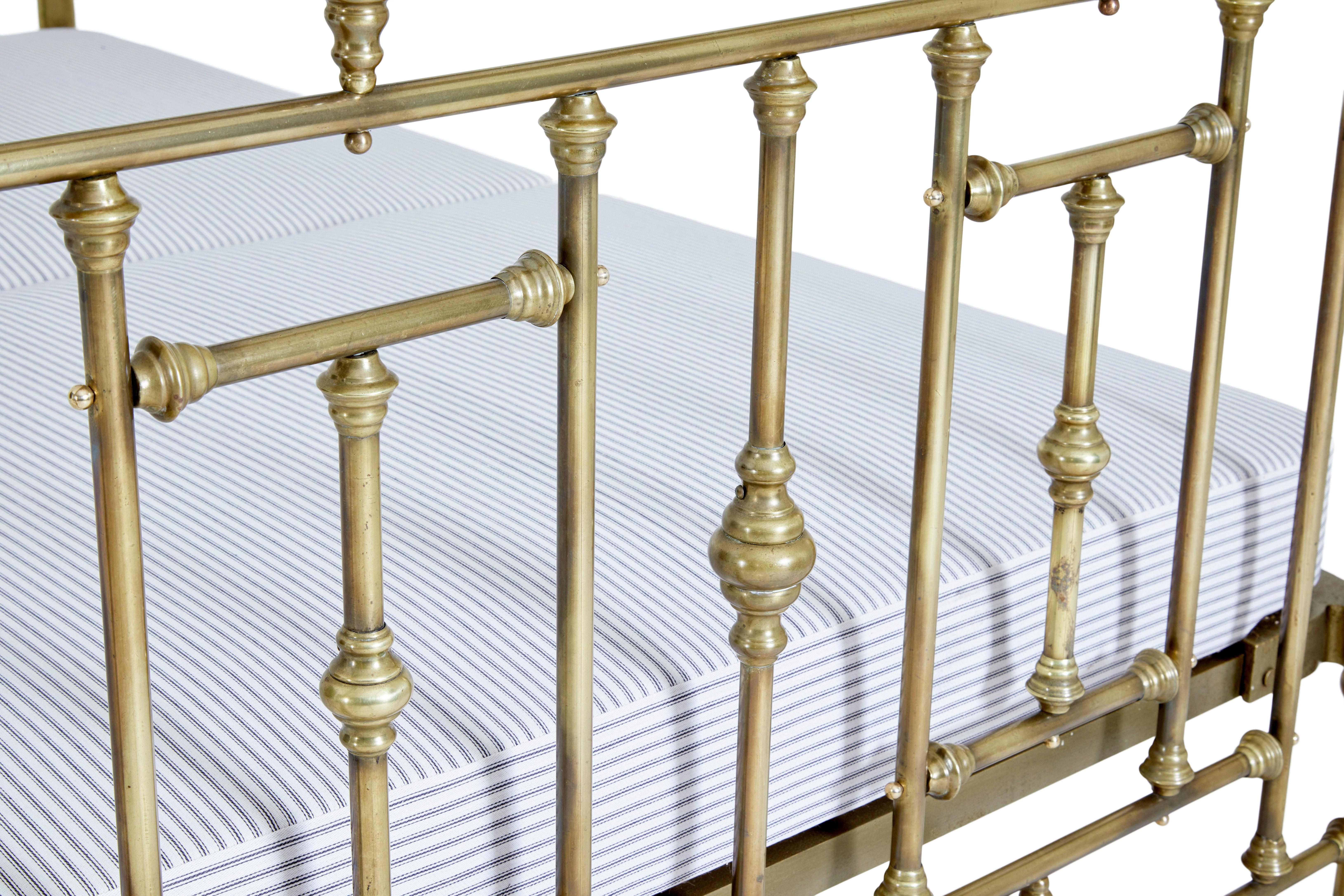American 19th century ornate brass double bed 1