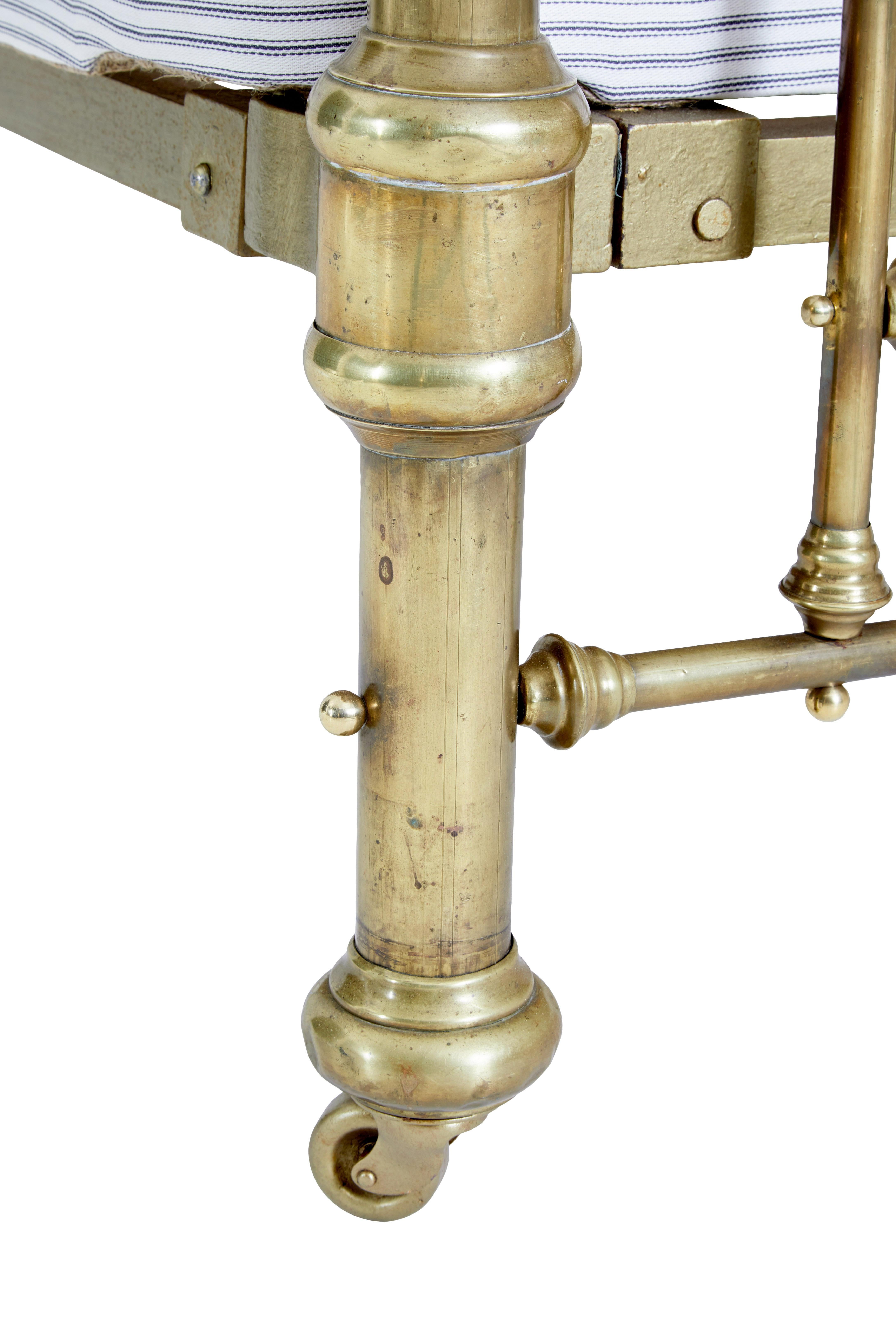 American 19th century ornate brass double bed 2