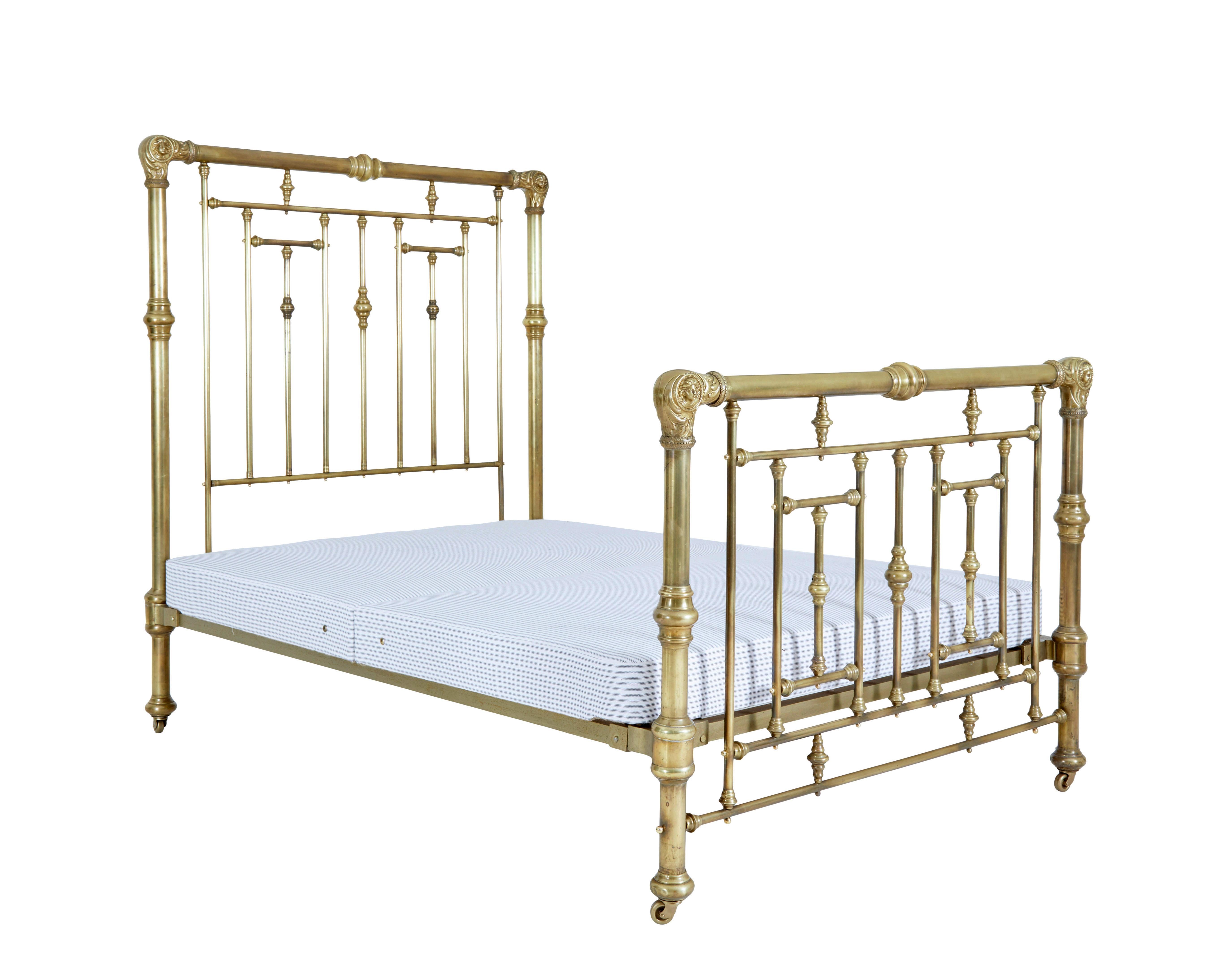 19th Century American 19th century ornate brass double bed