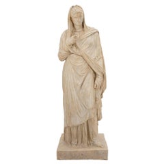 American 19th Century Plaster Statue of a Classical Maiden