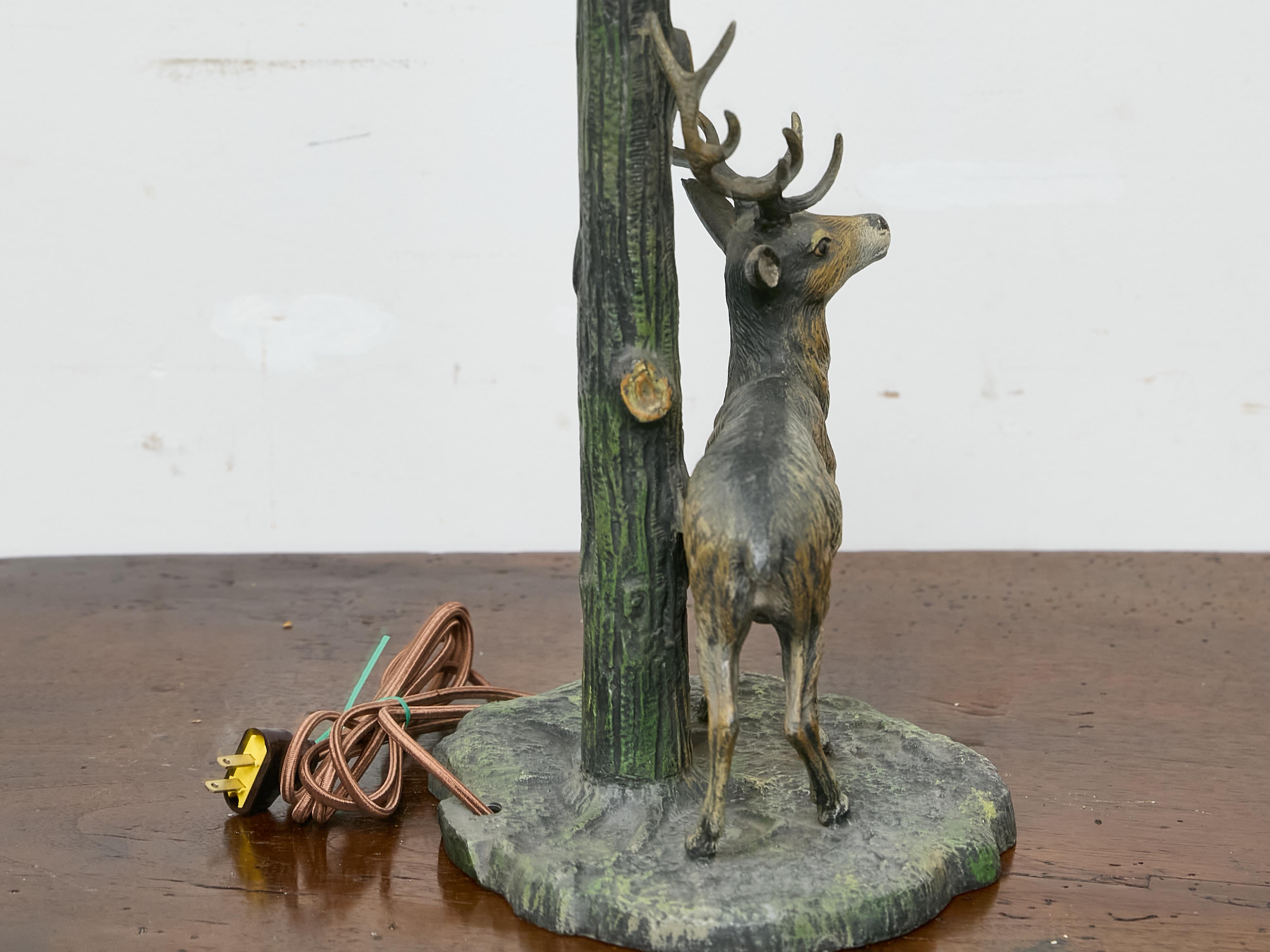 American 19th Century Stag Sculpture Converted into Table Lamp For Sale 2
