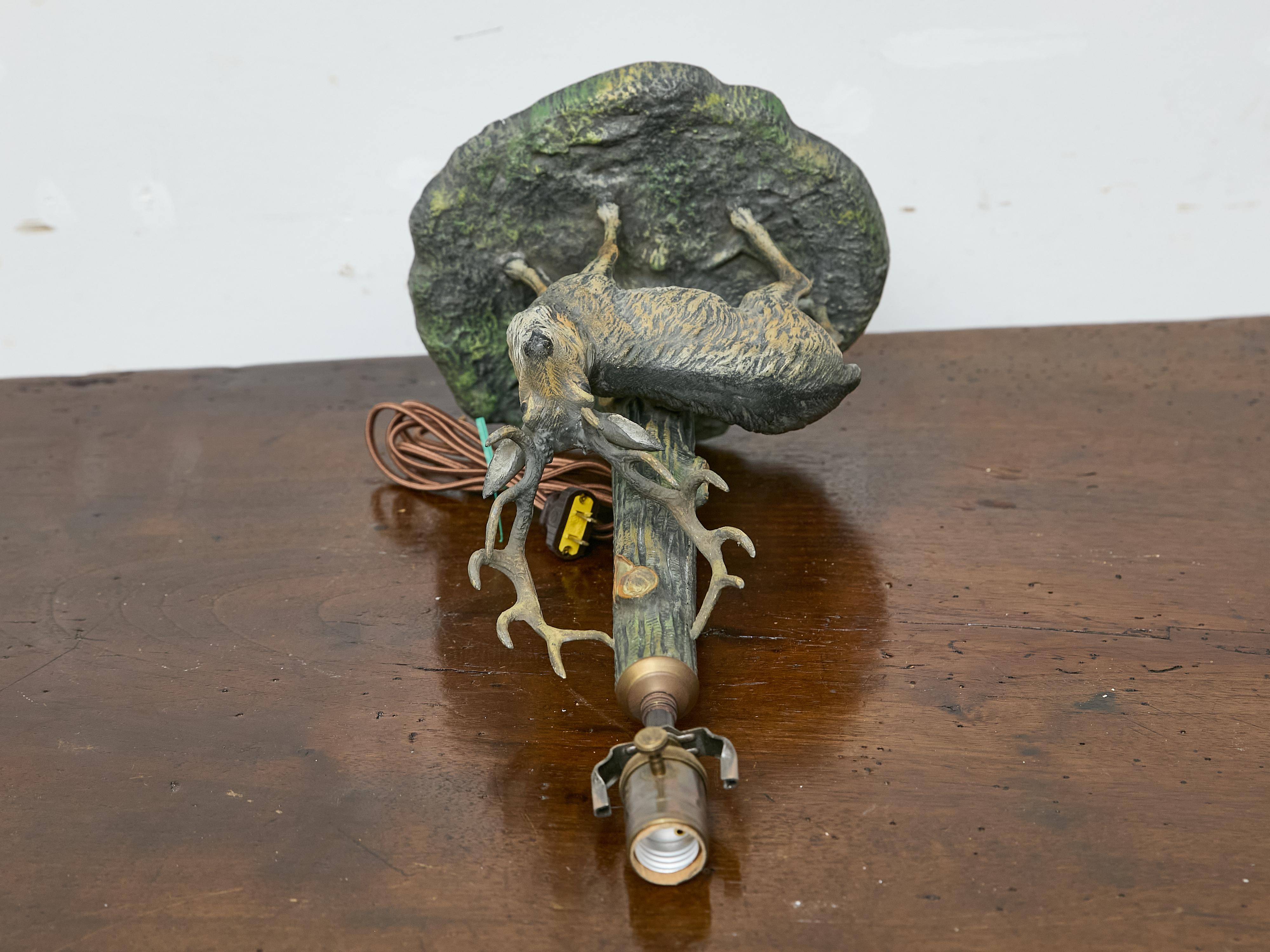 American 19th Century Stag Sculpture Converted into Table Lamp For Sale 4