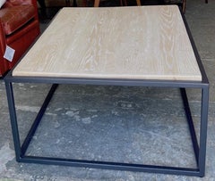 Tavolino da caffè con cornice in ferro American 2015 con piano in Oak White