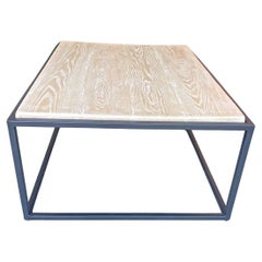 Tavolino da caffè con cornice in ferro American 2015 con piano in Oak White