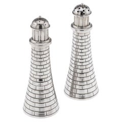 Coppia di sali da faro in argento massiccio del XX secolo, Gorham c.1900