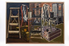 Surrealist Oil Painting on Canvas, American, 20th Century, 1964
