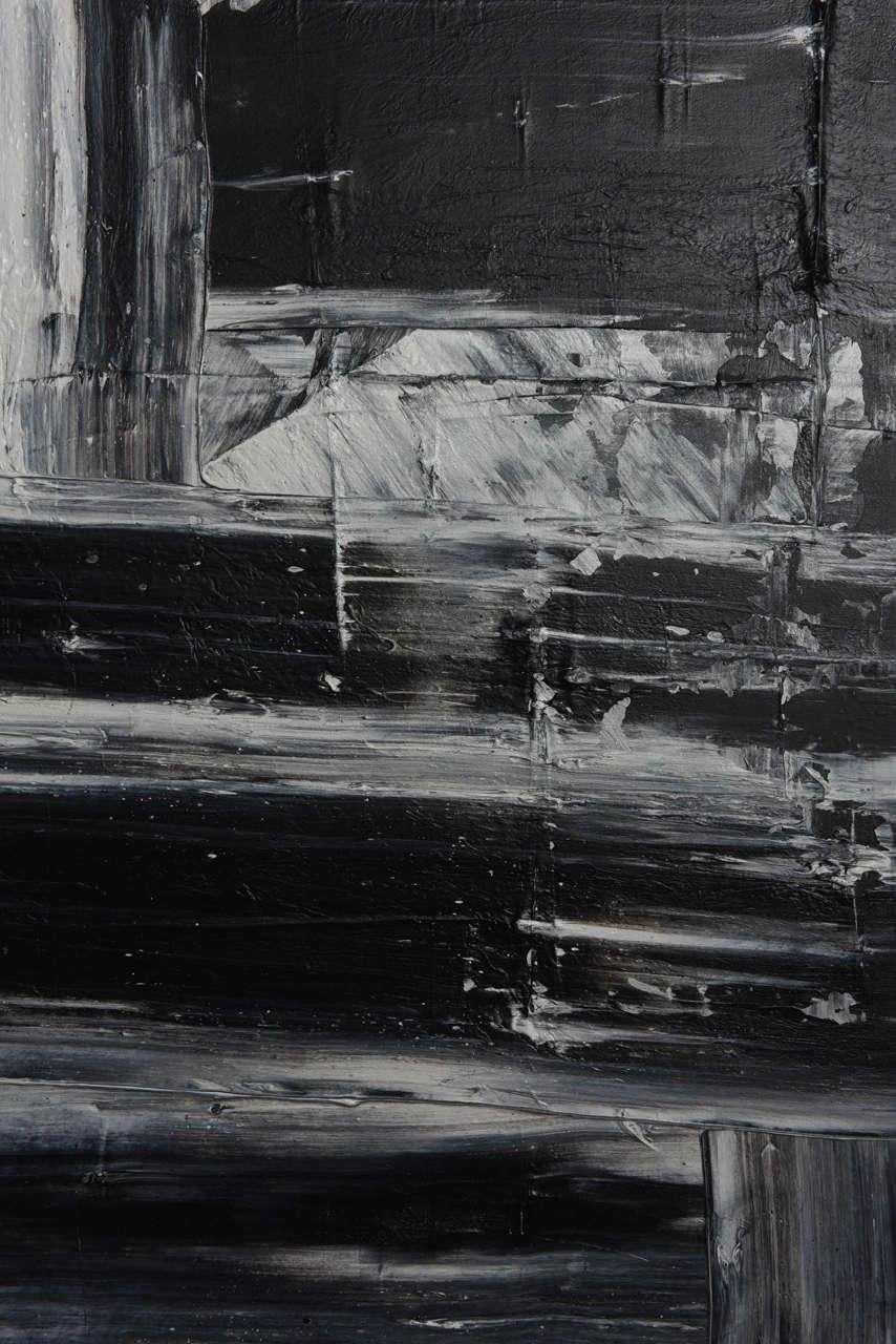 American 21st Century Oil on Canvas, Renato Freitas Black and White 3 In Good Condition For Sale In Hollywood, FL