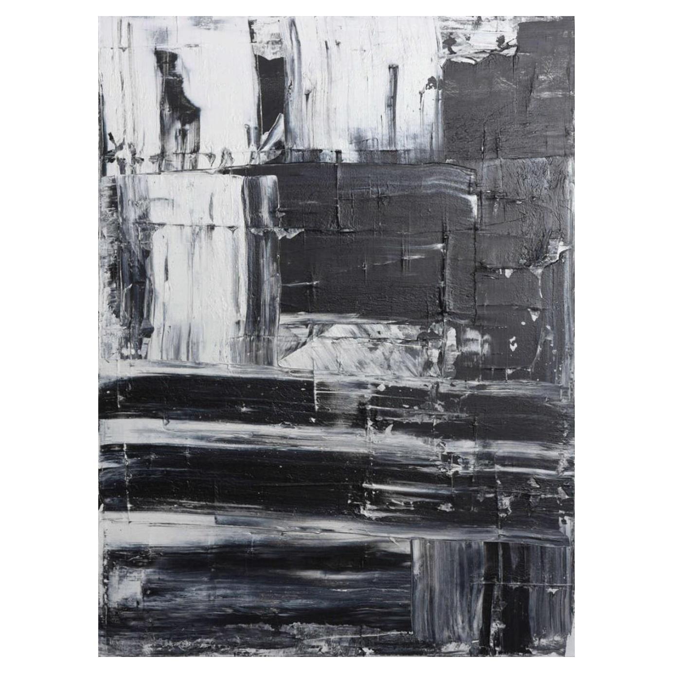 American 21st Century Oil on Canvas, Renato Freitas Black and White 3 For Sale