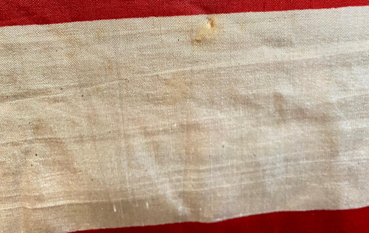 Large American 45 Star Flag with Gilt Metallic Fringe, circa 1896 In Good Condition In Nantucket, MA