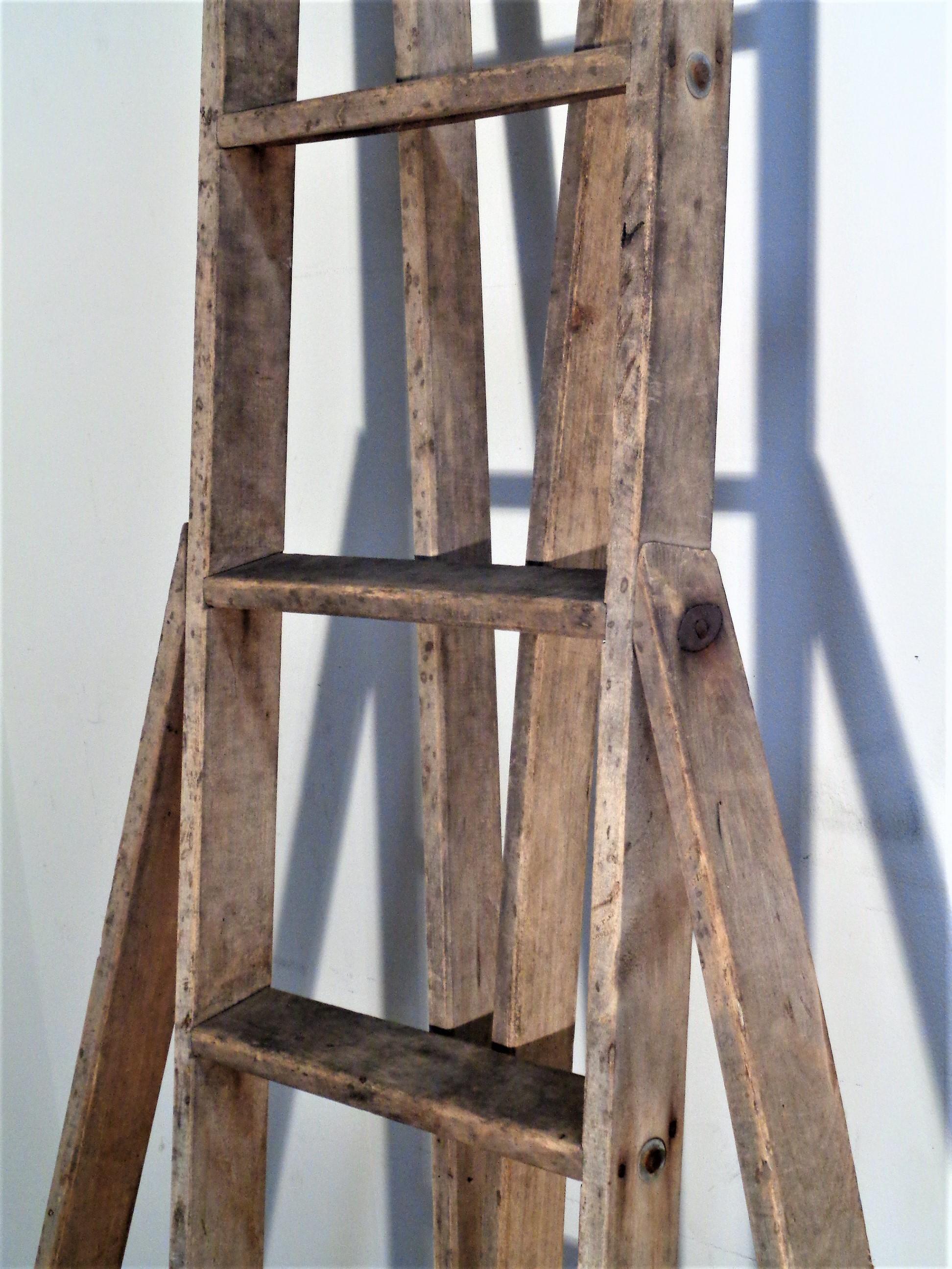 Woodwork American A-Frame Orchard Ladder, 1940's For Sale